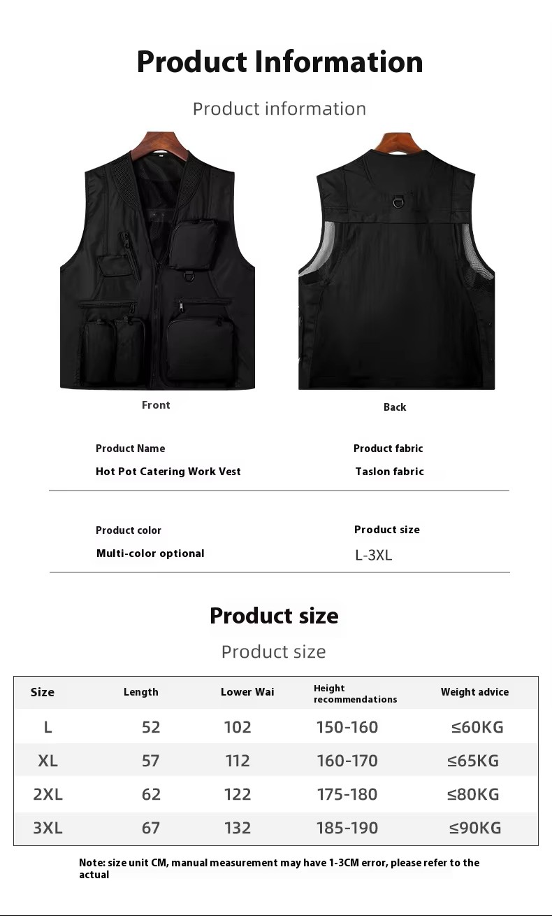 Unisex Printable Breathable Flap Pocket Work Vest (3)