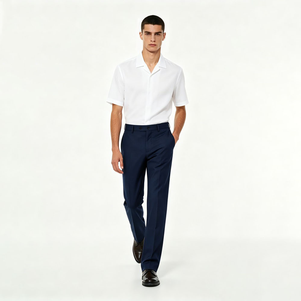 Men's Machine Washable Wool Dress Trousers
