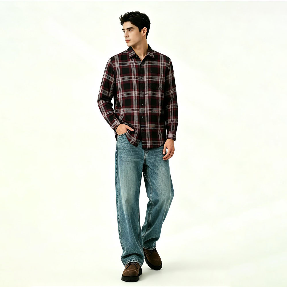 Classic Long Sleeve Flannel Shirt for Men