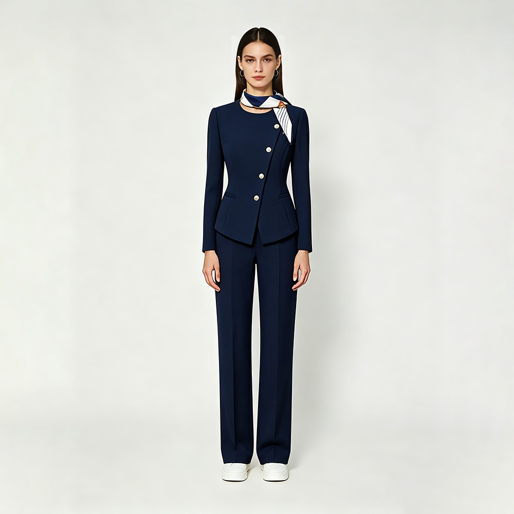 Navy Blue Flight Attendant Professional Suit Workwear