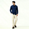 Mens Stretch Solid Business Casual Work Shirt