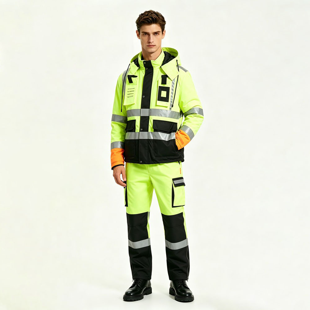 Green Reflective Warm Padded Work Jacket