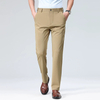 Mens Solid Stretch Straight Fit Dress Pants