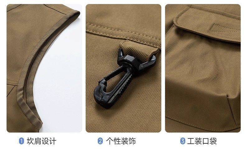 Multi-Pocket Work Vest with Logo Printing (2)