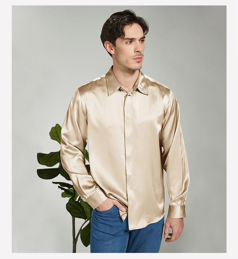 100% Mulberry Silk Long Sleeve Shirt (3)