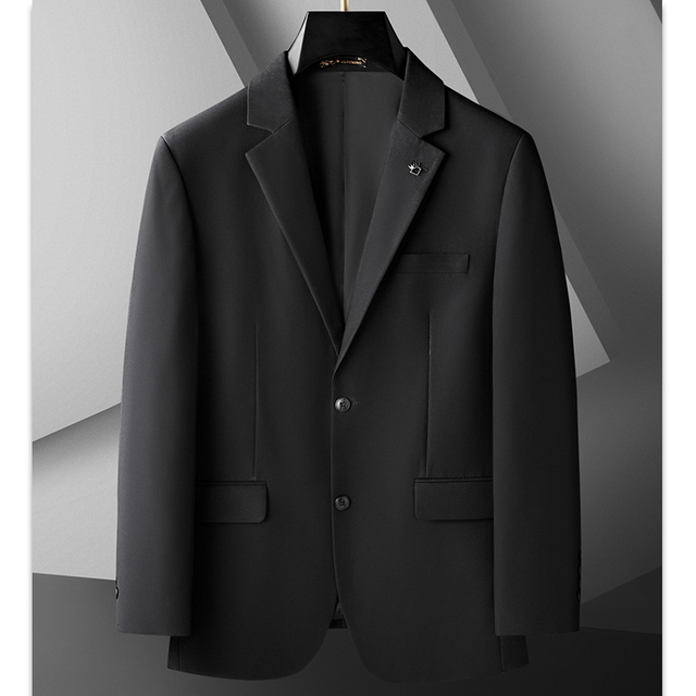 Men's Plus Size Casual Black Blazer