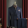 Men's Double-Breasted Business Blazer