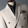 Beige Double-Breasted Suit Set