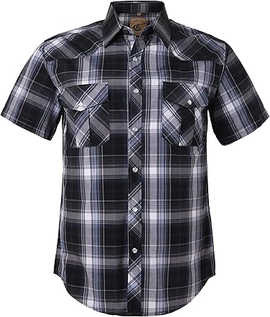 Camicia da uomo casual a quadri vestibilit&agrave; regolare (3)