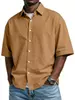 Summer Loose Solid Casual Mens Shirt