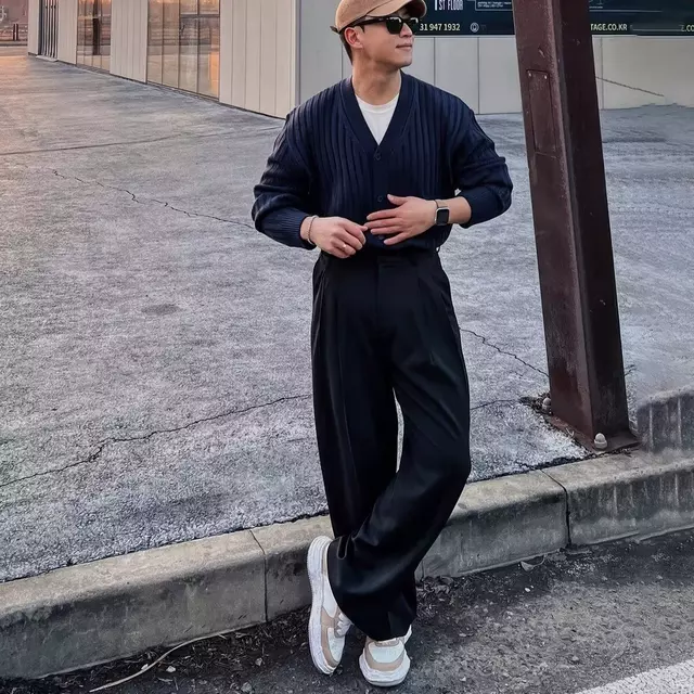High End Straight Leg Pleated Dress Pants