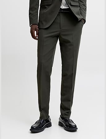 Mens Flat Front Dress Pants Formal Work Trousers (17)