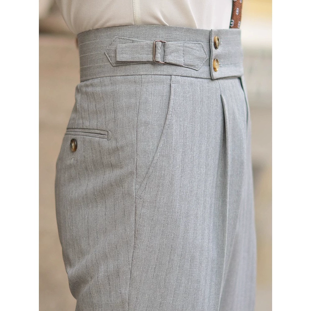 Autumn Winter High Waist Naples Mens Dress Pants