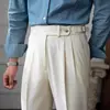 British Style High Waist Mens Dress Pants