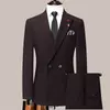 New Mens Double Breasted Two Piece Suit