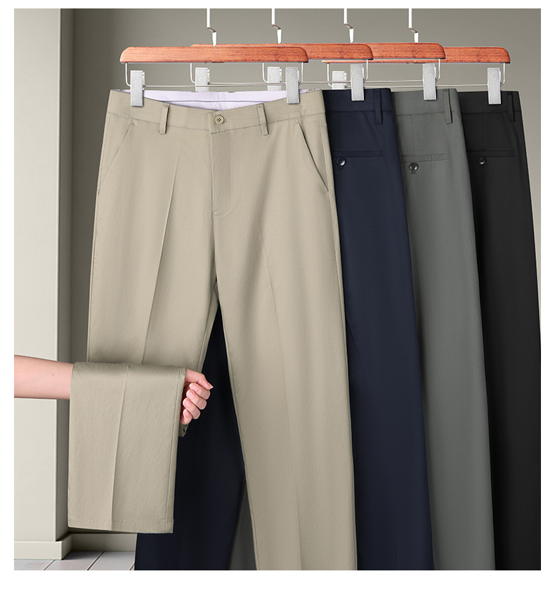 Spring Stretch Flat Front Casual Dress Pants (5)