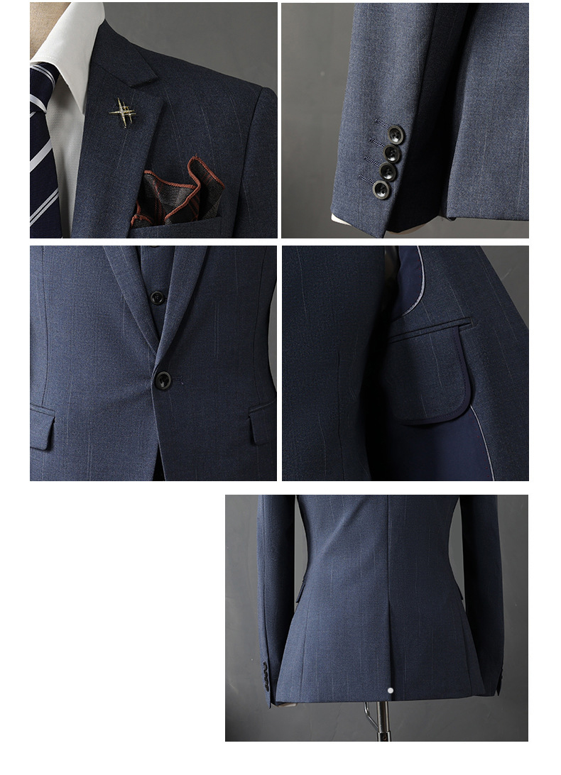 Mens 3 Piece Formal Business Wedding Suit (5)
