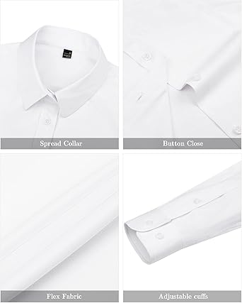 Womens Easy Iron Business Casual Lapel Shirt (8)