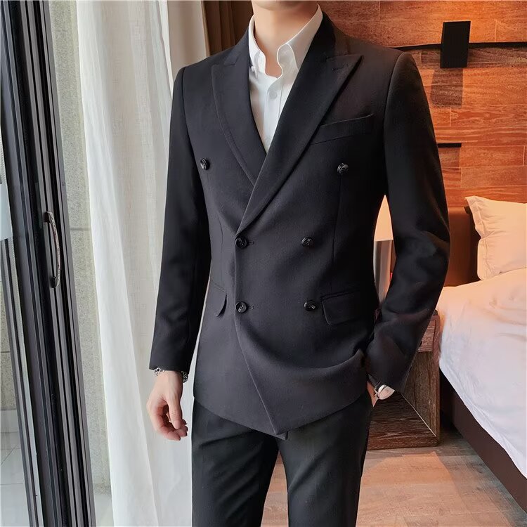 Mens Luxury Double Breasted Business Blazer (6)