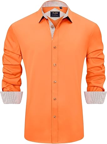 Stretch Patterned Mens Long Sleeve Shirt (5)