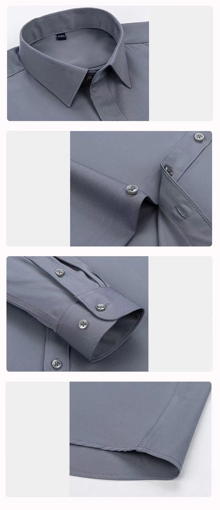 Mens Stretch Solid Business Casual Work Shirt (2)