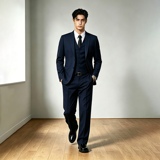 Mens Slim Fit Three Piece Suit