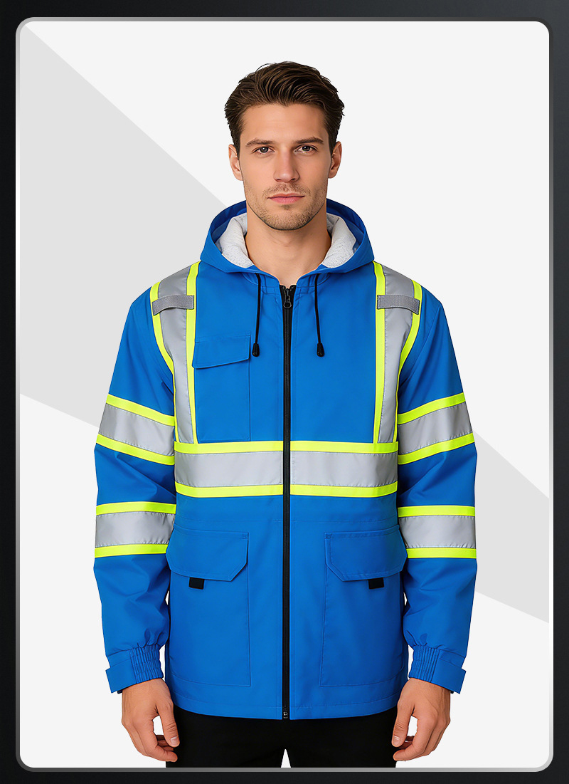 Autumn Winter High Vis Construction Work Jacket (6)