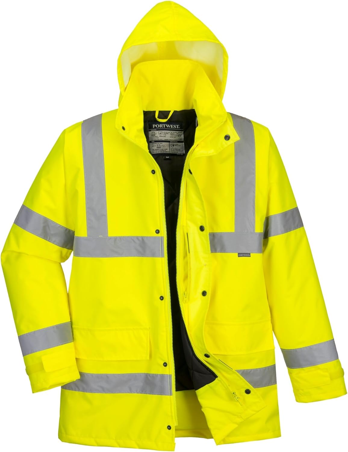 Hi Vis Contrast Yellow Navy Safety Jacket (7)