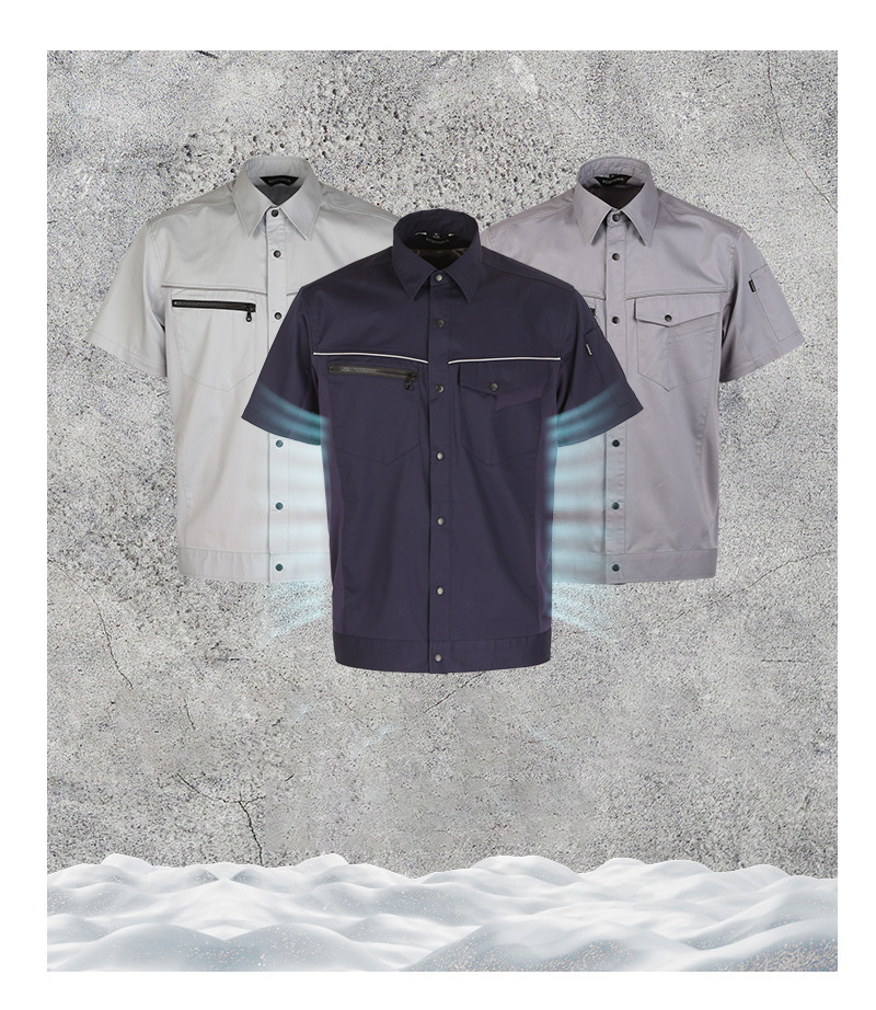 Summer Breathable Short Sleeve Work Uniform (3)