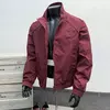 Mens Solid Stand Collar Casual Jacket