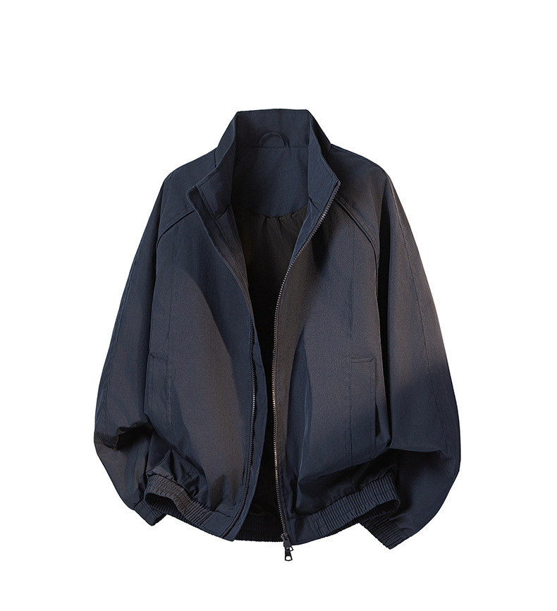 Mens Solid Stand Collar Casual Jacket (2)