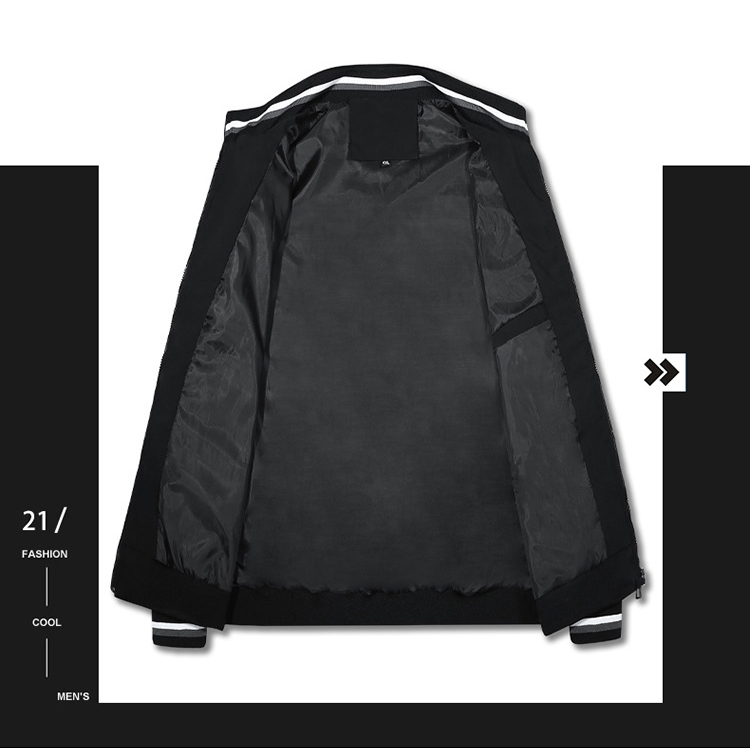 Mens Solid Casual Spring Autumn Jacket (2)