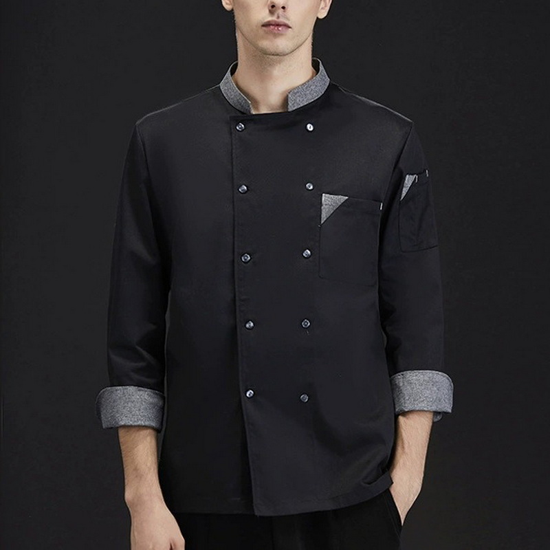 Color Blocked Long Sleeve Chef's Jacket