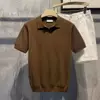 Mens Ice Silk V-Neck Slim Business Polo