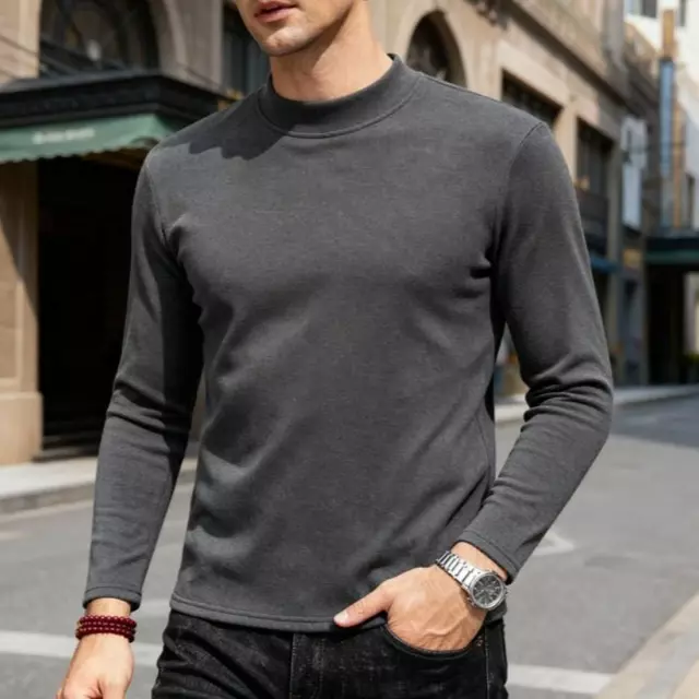 Mens Half High Neck Loose Casual Base Layer Top