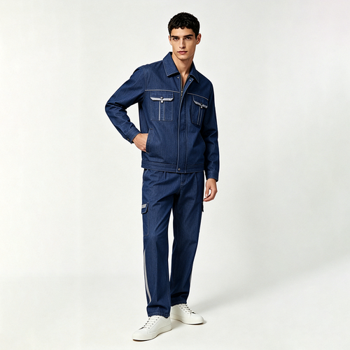Costume de travail industriel en denim personnalis&eacute; unisexe