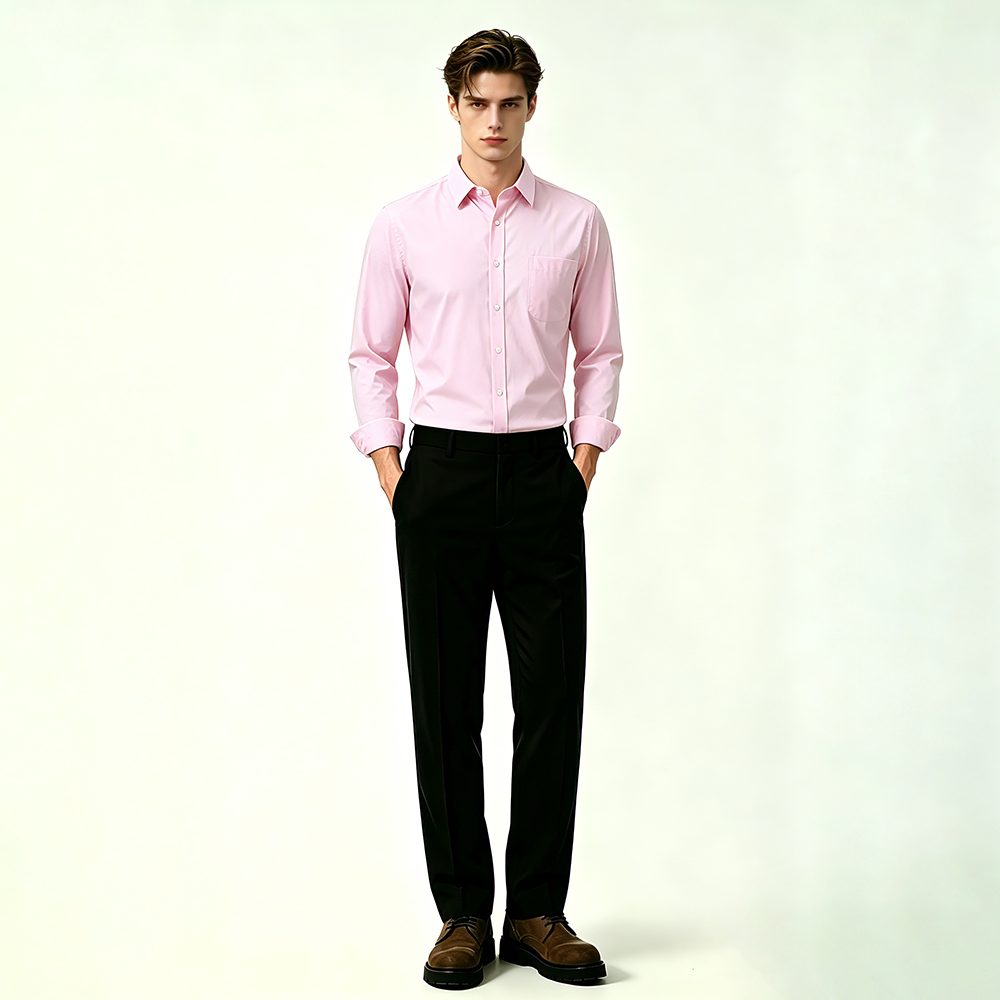 Mens Long Sleeve Smart Casual Easy Care Shirt