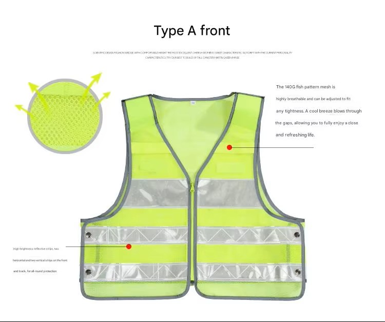 Breathable Checkered Hi Vis Road Safety Vest (2)