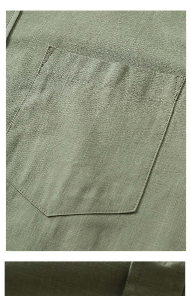 Mens Slub Cotton Short Sleeve Casual Shirt (10)