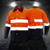 Mens Hi Vis Cotton Long Sleeve Work Shirt
