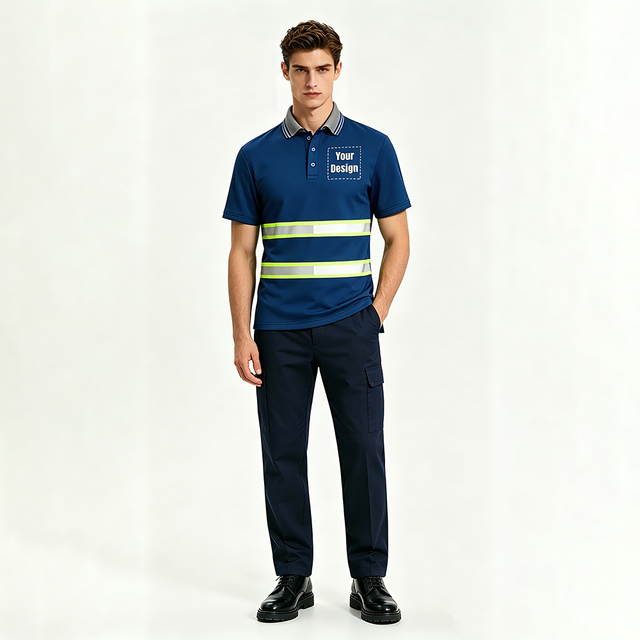 Mens Hi Vis Quick Dry Construction Polo Shirt