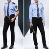 Mens Blue Railway Crew Long Sleeve Work Shirt