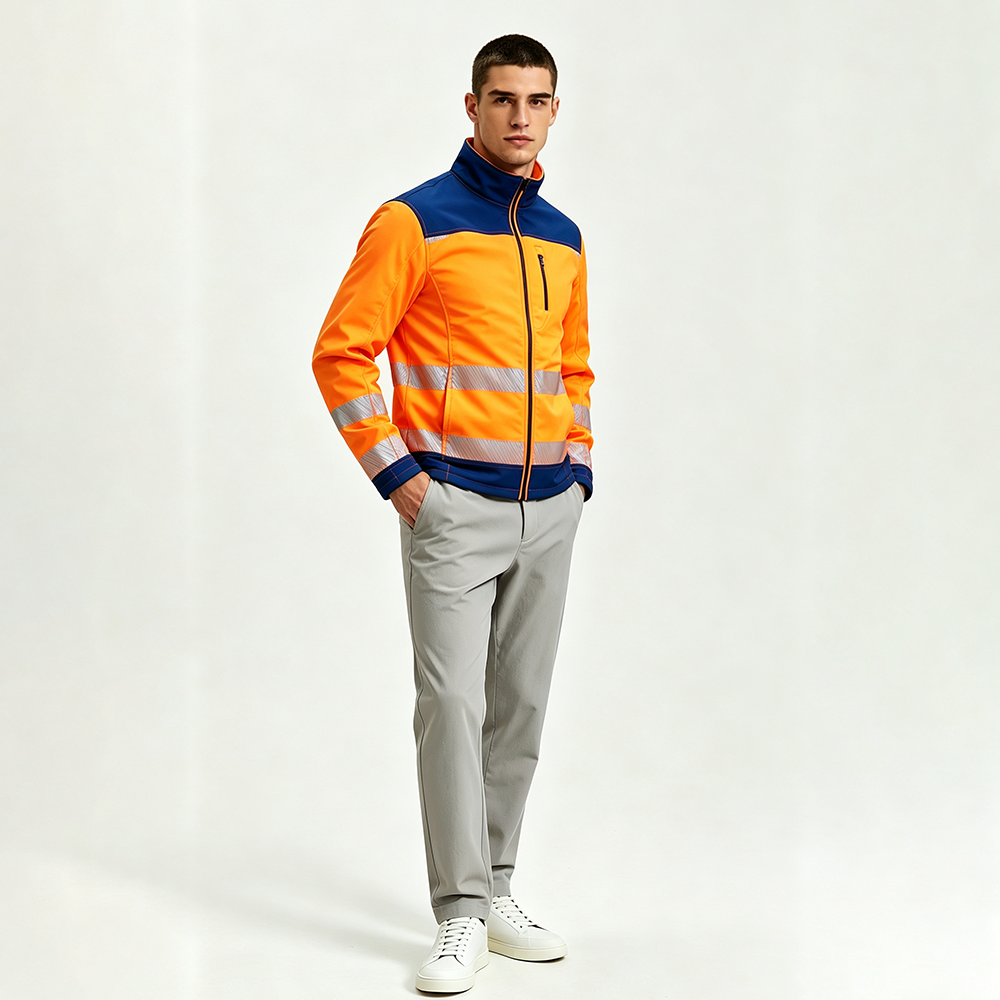 Mens Reflective Hi Vis Construction Work Jacket
