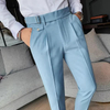 Mens Slim Fit Solid Color Trousers