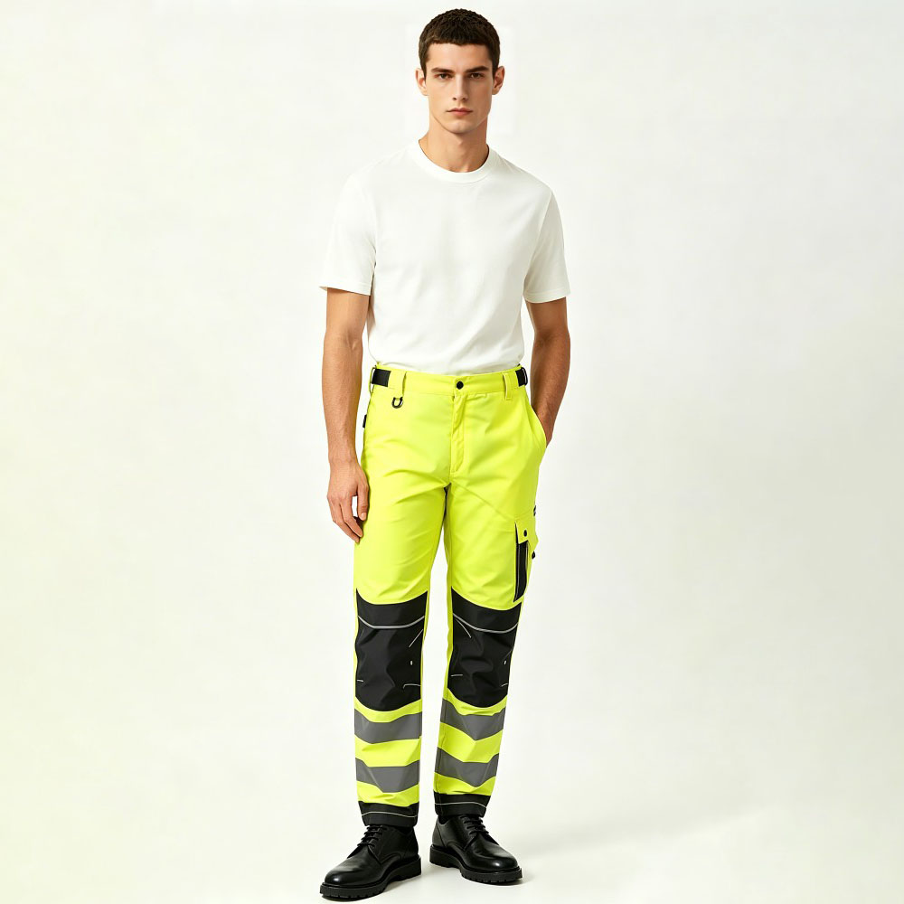 Hi-Vis Trousers with Knee Pad Pockets