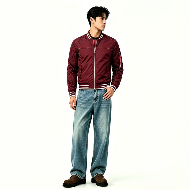 Mens Lightweight Windproof Bomber Windbreaker