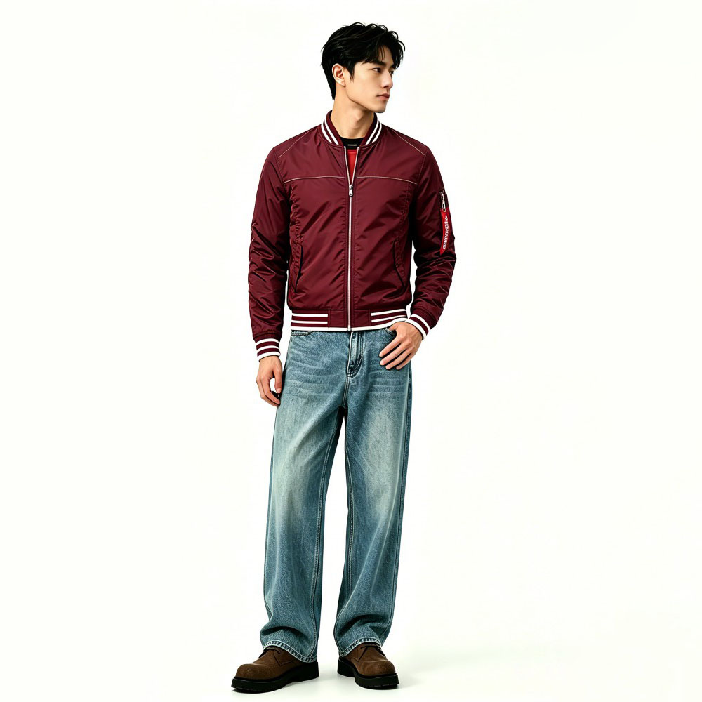 Mens Lightweight Windproof Bomber Windbreaker
