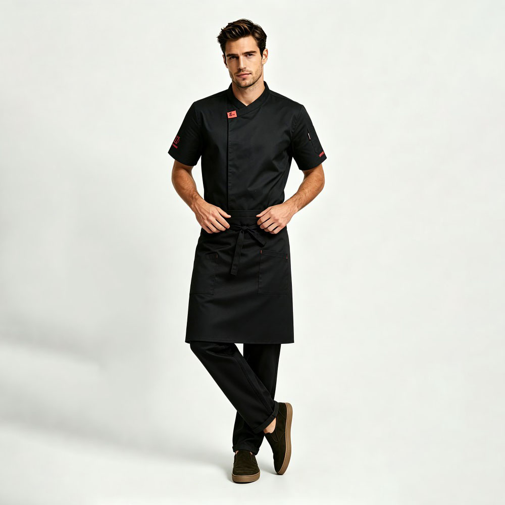 Mens Ultra Thin Short Sleeve Summer Chef Coat