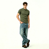 Mens Cotton Linen Stand Collar Slim Summer Shirt