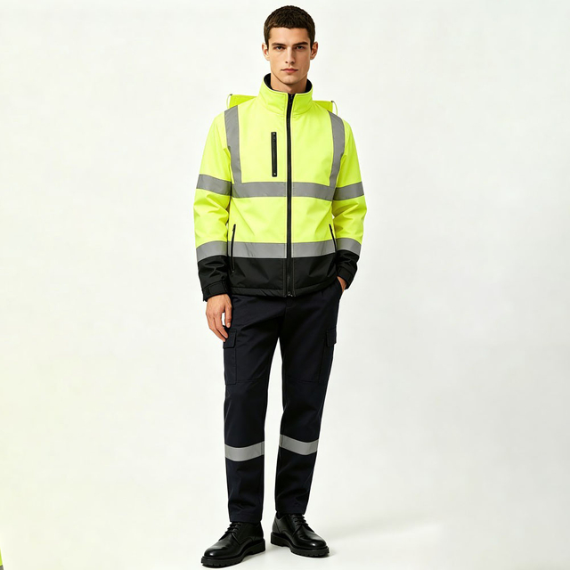 Warm Polar Fleece Construction Safety Jacket